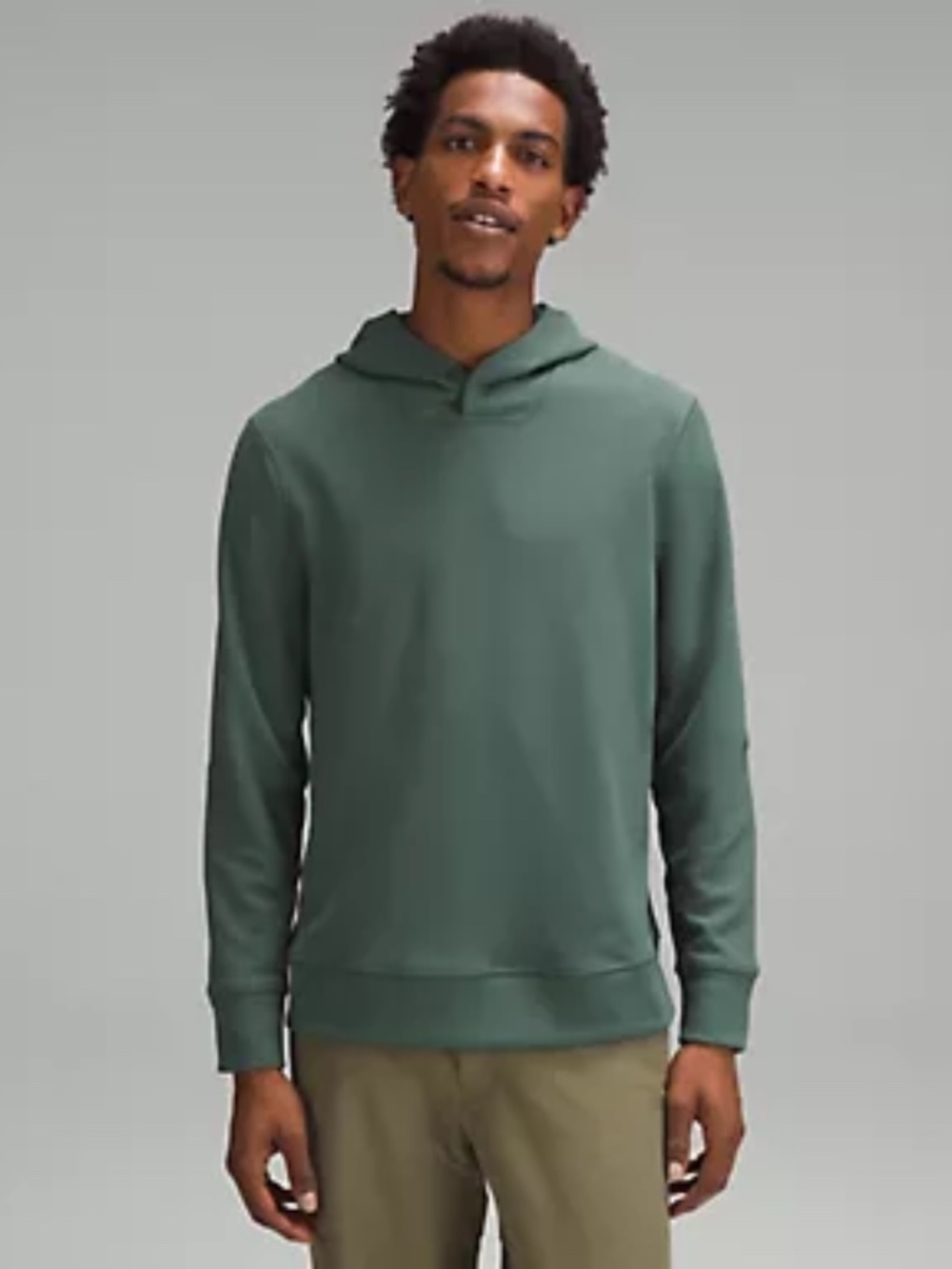 Lululemon Men's Teal Hooded Pullover Sweatshirt